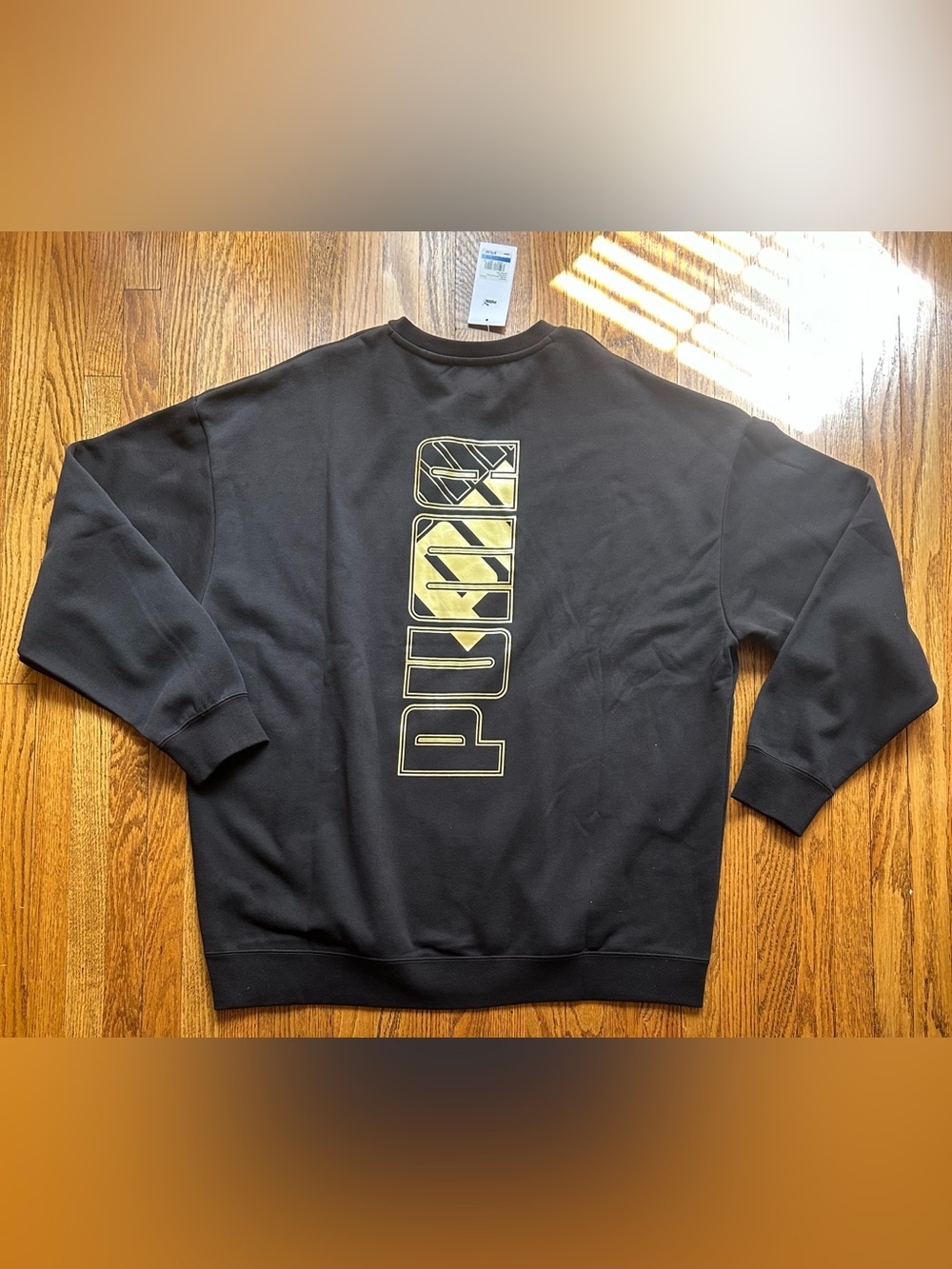 Puma Black Crewneck Sweatshirt with Gold Puma Logo